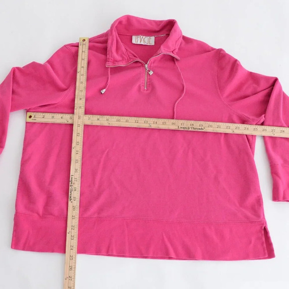 Vintage Image 80's Pink Half Zip Pullover Barbiecore Sweater M - Picture 4 of 9